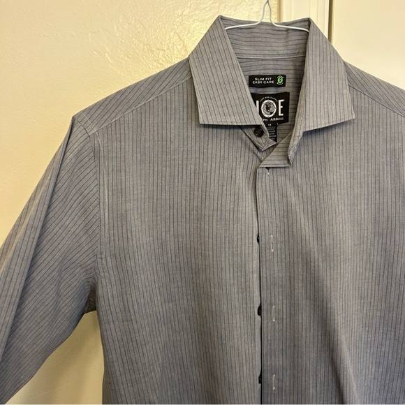 Joseph Abboud Slim Fit Gray Dress Shirt Button Down Classic Collar Size 15 34/35 - Picture 5 of 8
